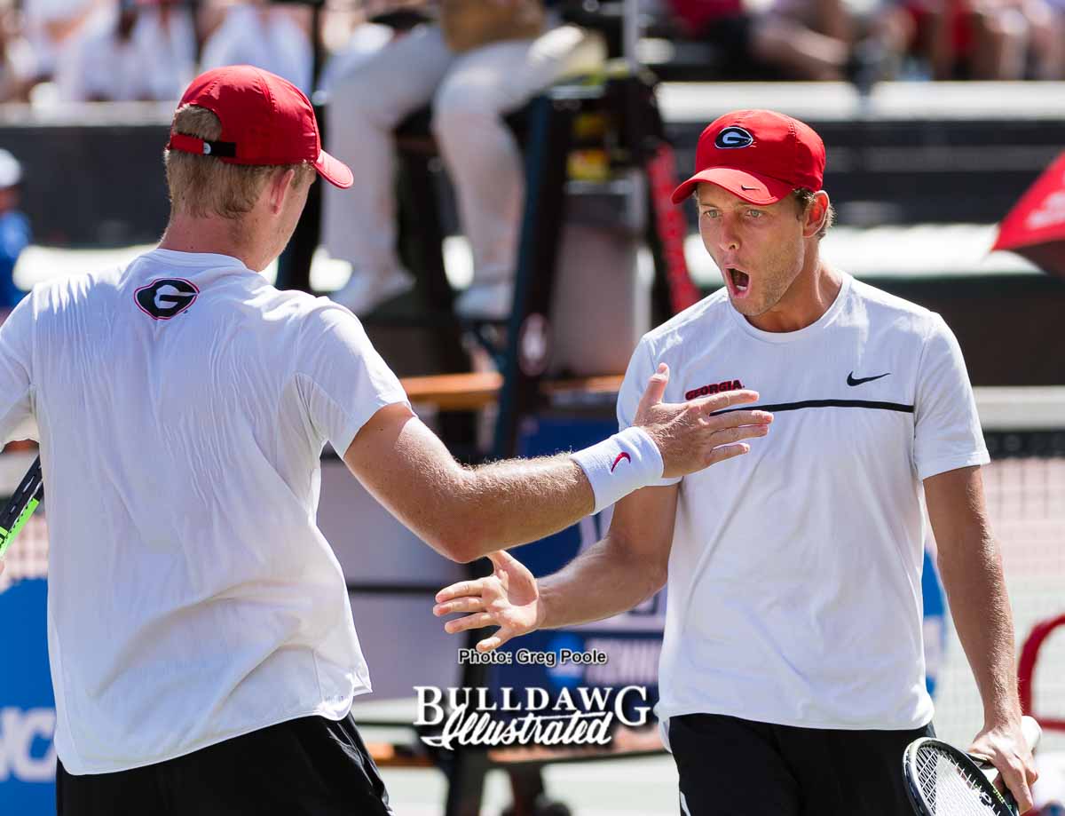 Walker Duncan (L) and Wayne Montgomery celebrate – Georgia vs. UCLA – NCAA Tournament – May 20, 2017
