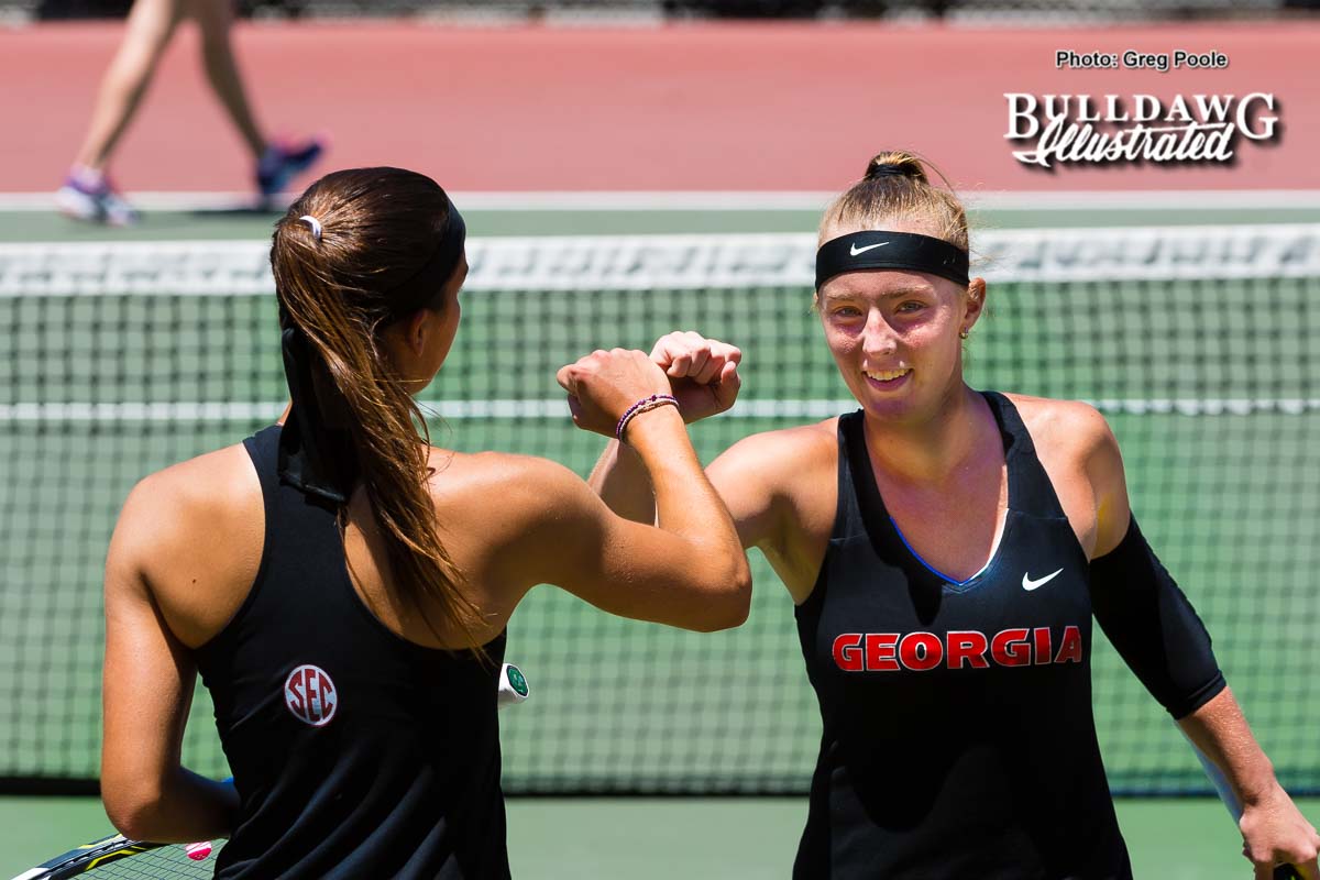 Elena Christofi (L) and Kennedy Shaffer – NCAA Tournament Doubles Round of 16 – May 26, 2017