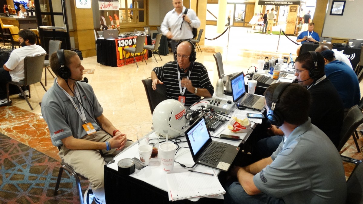 Bulldawg Illustrated's Murray Poole being interviewed on Radio Row at SEC Media Days