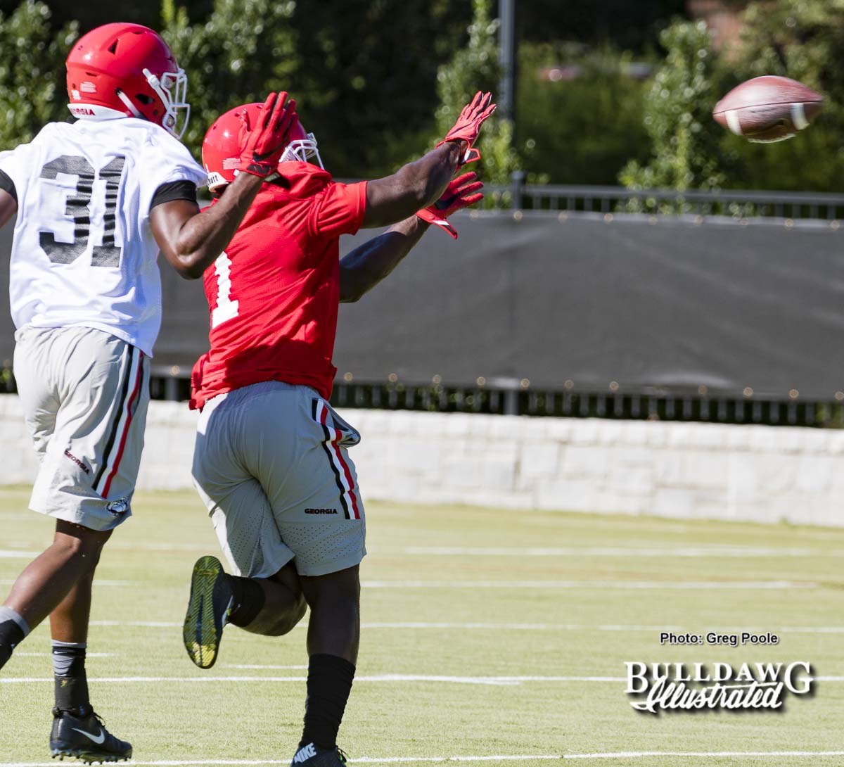 Freshman William Poole defends Sony Michel - day one fall camp – July 31, 2017
