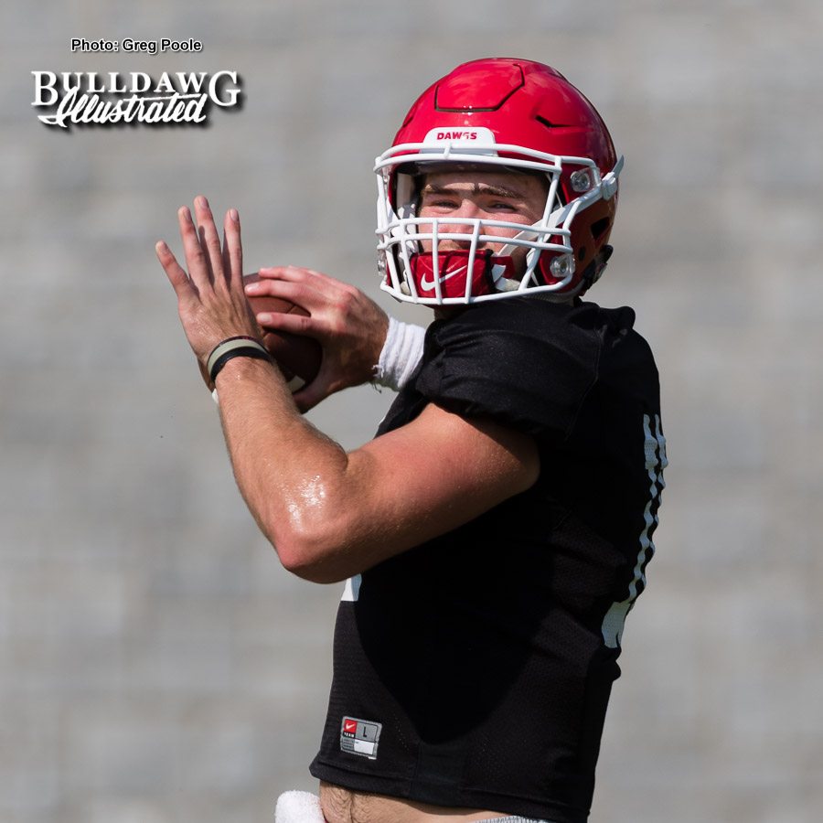 Jake Fromm prepares to be the starter at QB versus Notre Dame in place of injured Jacob Eason - UGA football practice - Monday, Sept. 4, 2017