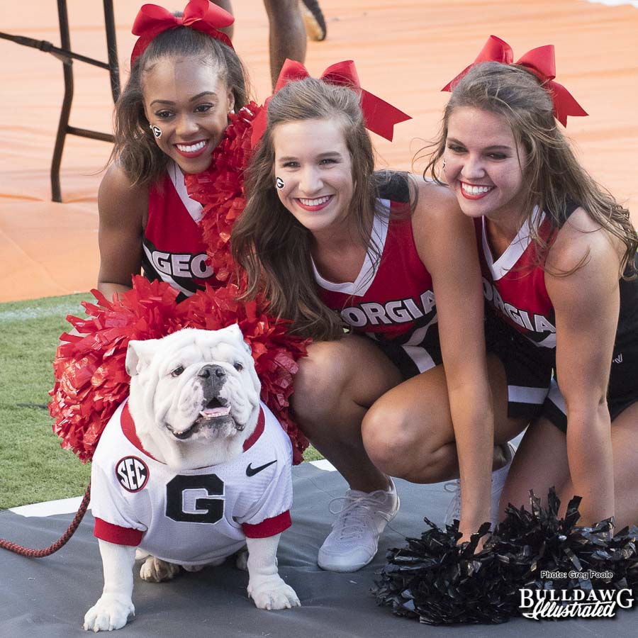 Georgia Cheerleaders with Uga X – UGA vs. Tennessee – Saturday, Sept. 30,  2017 – Bulldawg Illustrated