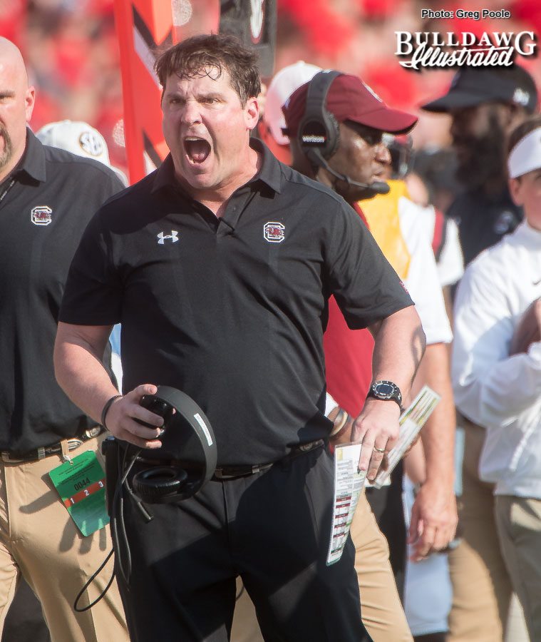 South Carolina Head Coach Will Muschamp - UGA vs. USC - Sat., Nov. 4, 2017