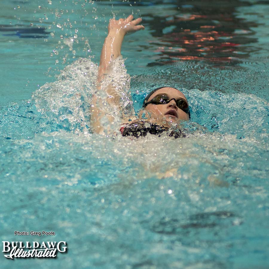 Meg Kingsley swims the 200 yard backstroke - Georgia vs. Emory – February 3, 2018