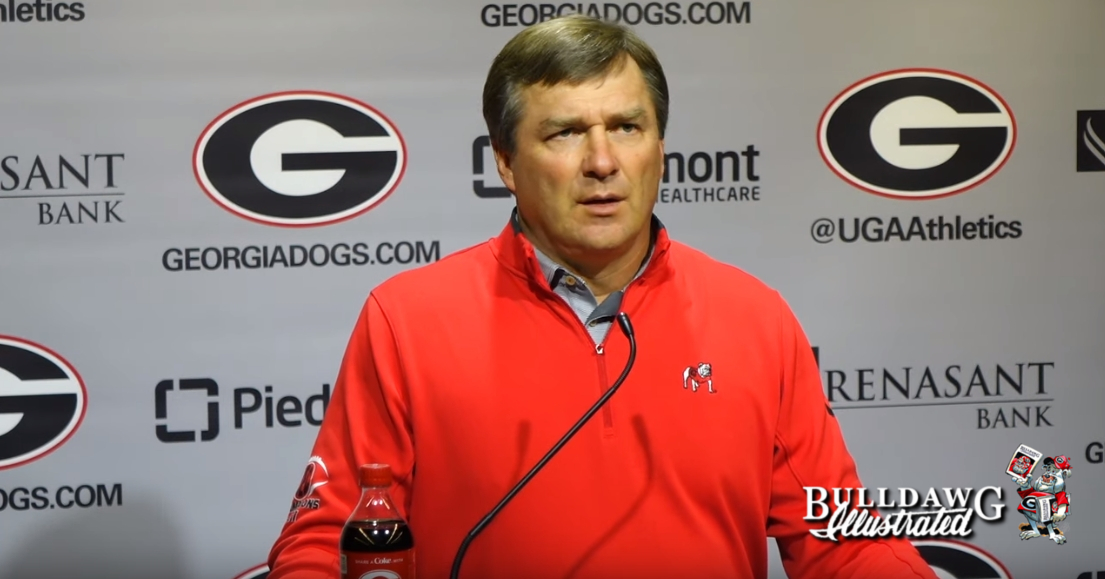Kirby Smart during his Monday, October 14, 2019 press conference for Georgia vs. Kentucky