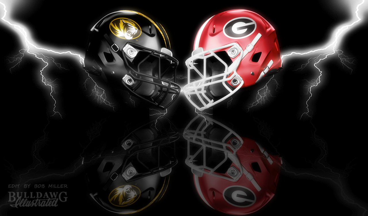 Georgia vs. Missouri 2019 helmet graphic edit with LOMO and WONDER by Bob Miller