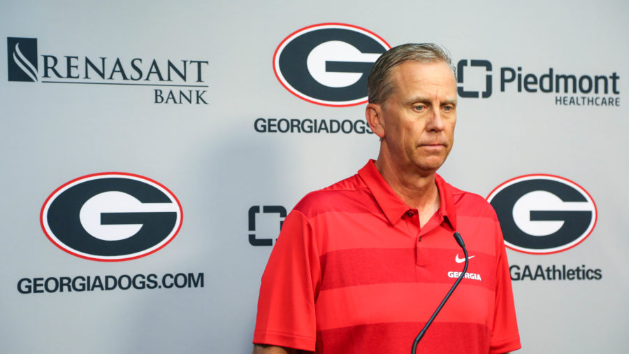 Georgia offensive coordinator and quarterbacks coach Todd Monken during a press conference via Zoom in Athens, Ga., on Tuesday, Aug. 25, 2020. (Photo by Chamberlain Smith)