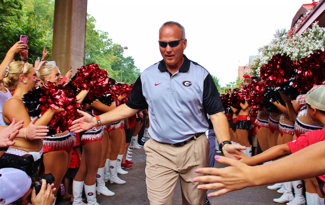 Coach Mark Richt - Dawg Walk for Louisiana-Monroe 05-Sept-2015 - (Photo by Rob Saye)