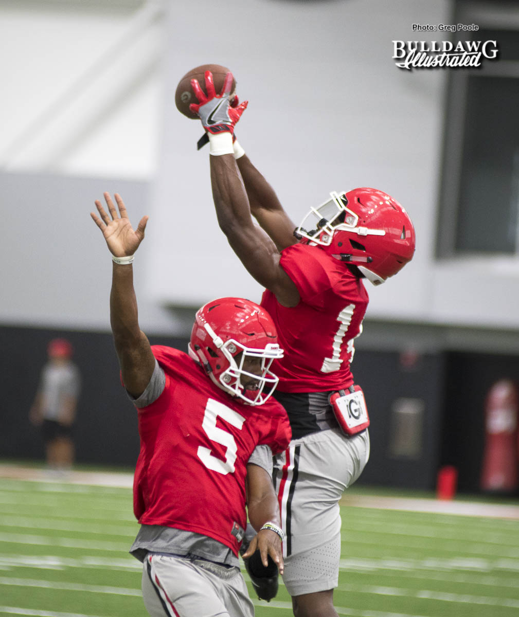 Terry Godwin (5) and Trey Blount (14) - Wednesday, August 9, 2017 – fall camp