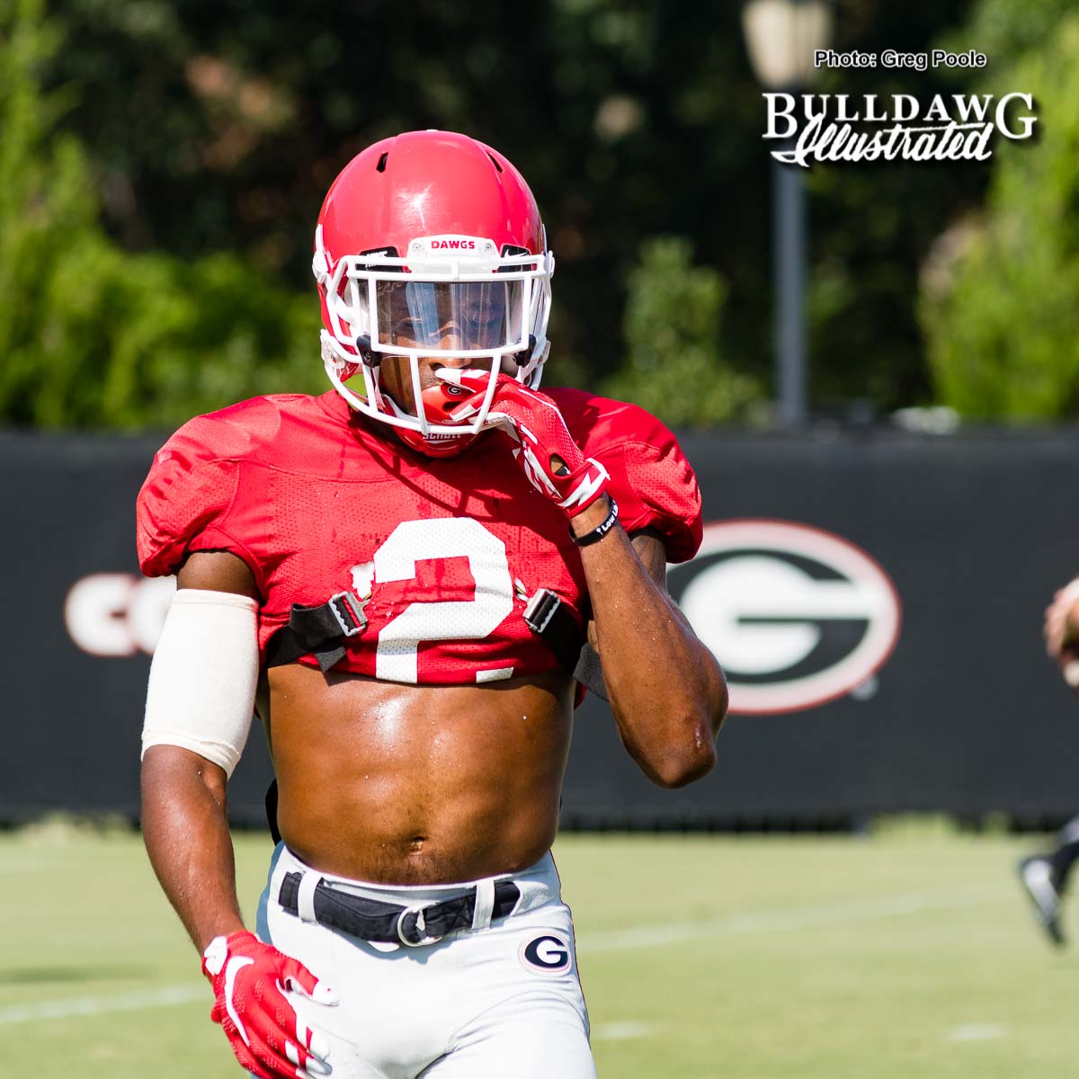 Junior wide out Jayson Stanley makes the grab in Wednesday's practice - UGA Fall Camp - Practice No. 21 - Wednesday, Aug. 23, 2017